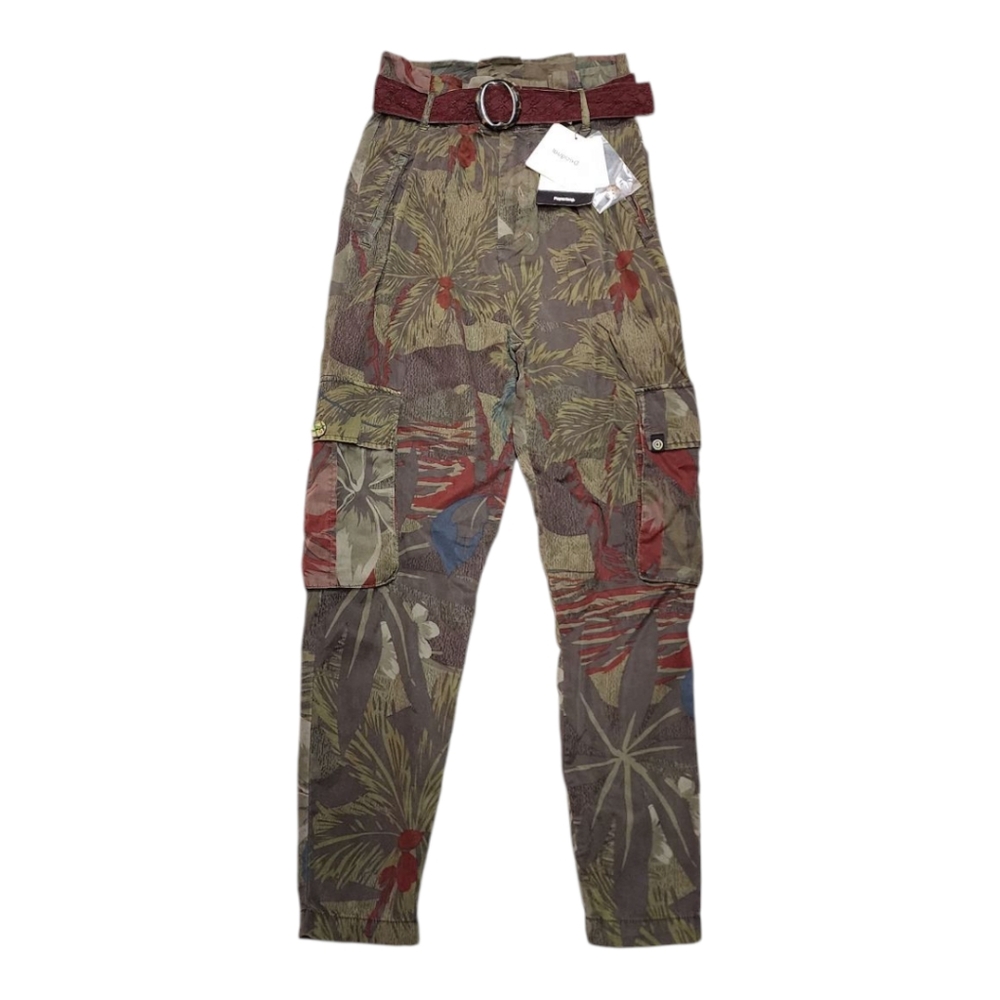 Desigual Floral Paperbag Cargo Pants With Belt Womens XS